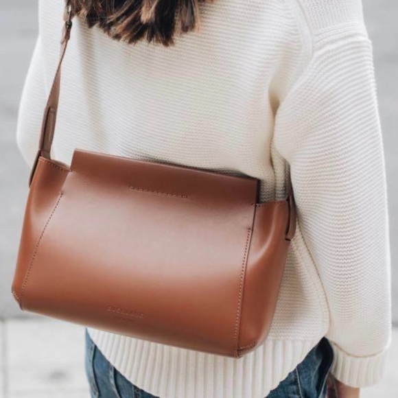 Everlane The Mini Form Crossbody Bag in Cognac Leather with Dust Bag - Picture 2 of 11